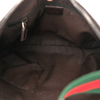 Gucci Monogram Web Medium Half Moon Hobo Dark Brown 5 of 10