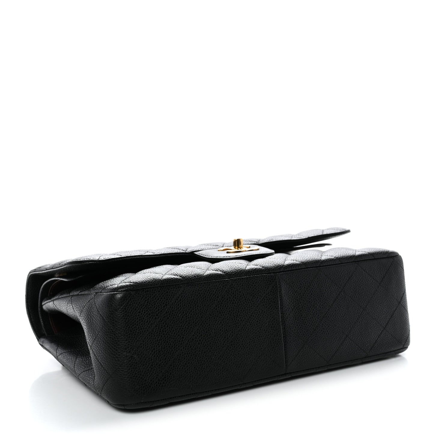 Caviar Quilted Jumbo Double Flap Black