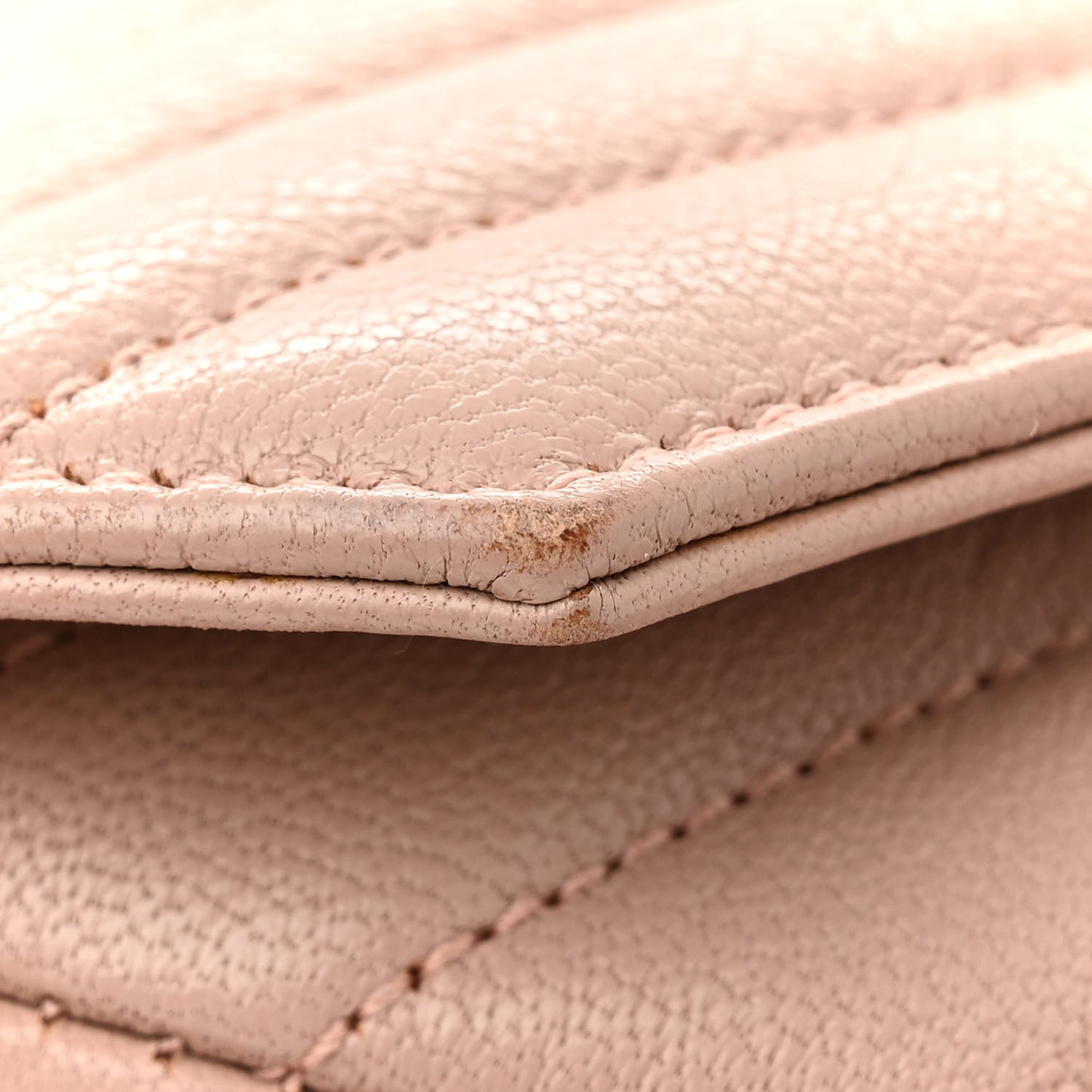 Sheepskin Matelasse Chevron Monogram Medium College Bag Rose Poudre