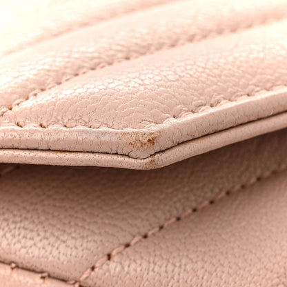Saint Laurent Sheepskin Matelasse Chevron Monogram Medium College Bag Rose Poudre 15 of 17