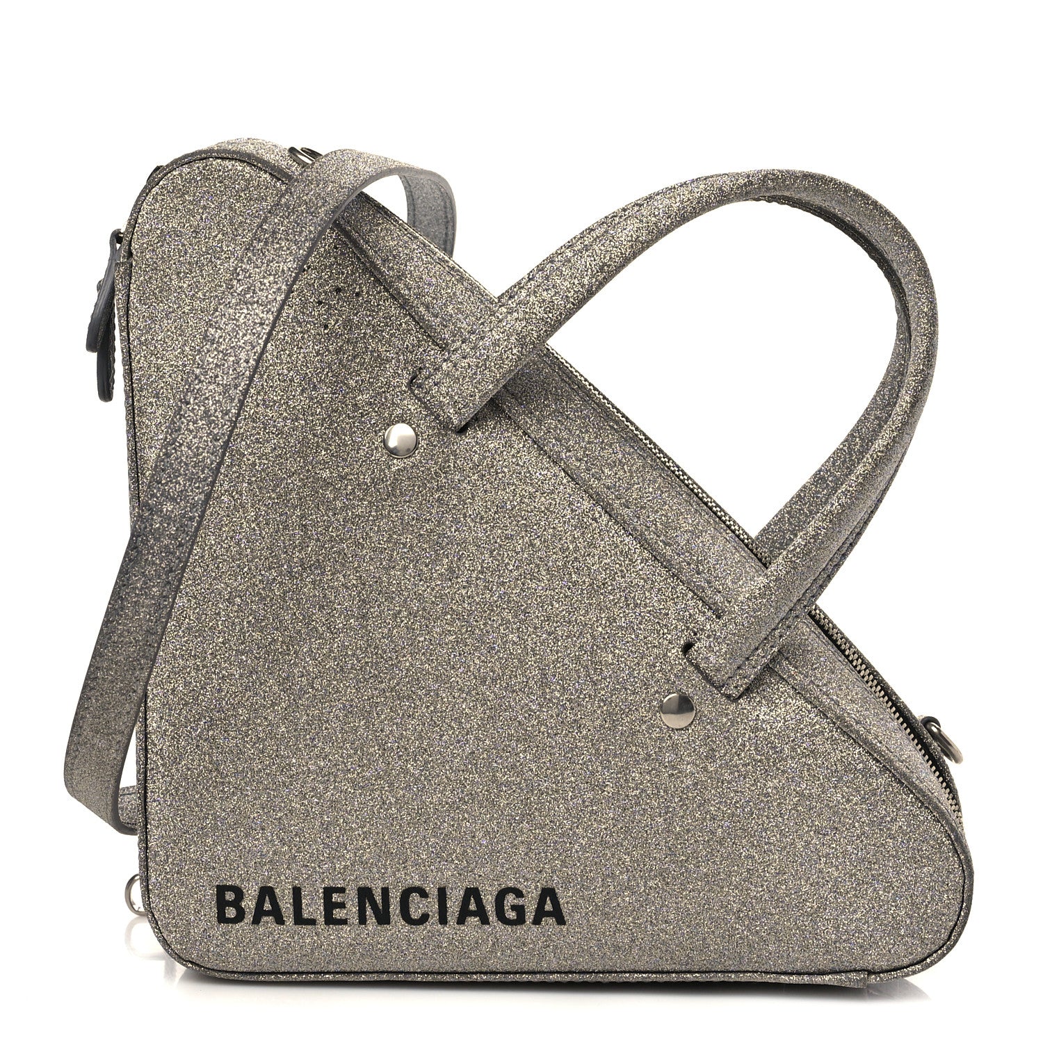 Balenciaga Glitter XS Triangle Duffle Argent Black 1 of 7