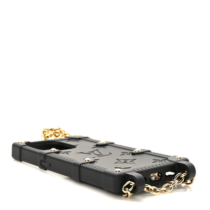 Louis Vuitton Rubber Monogram Trunk With Chain iPhone 14 Pro Case Black 4 of 6