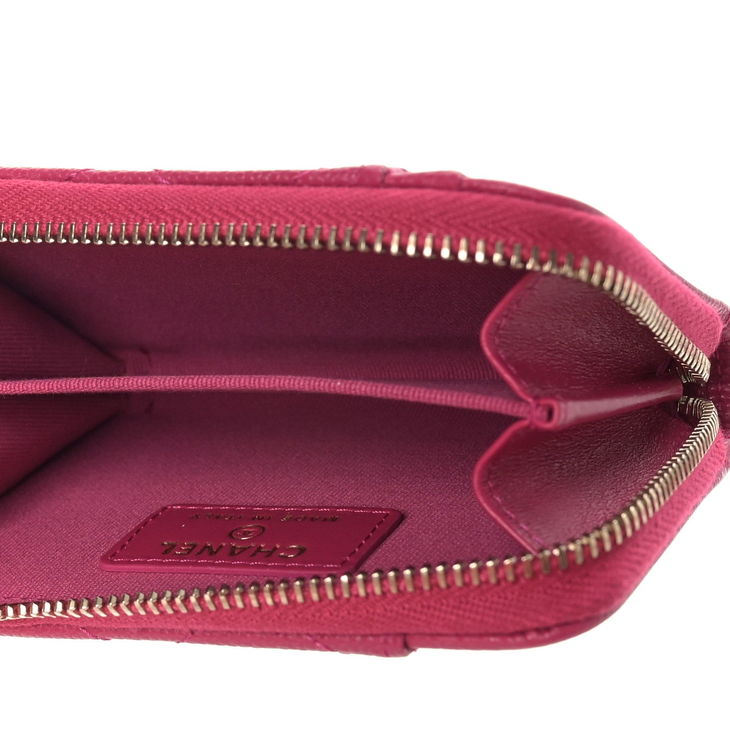 Chanel Caviar Quilted Zip Card Holder Fuchsia 5 of 10