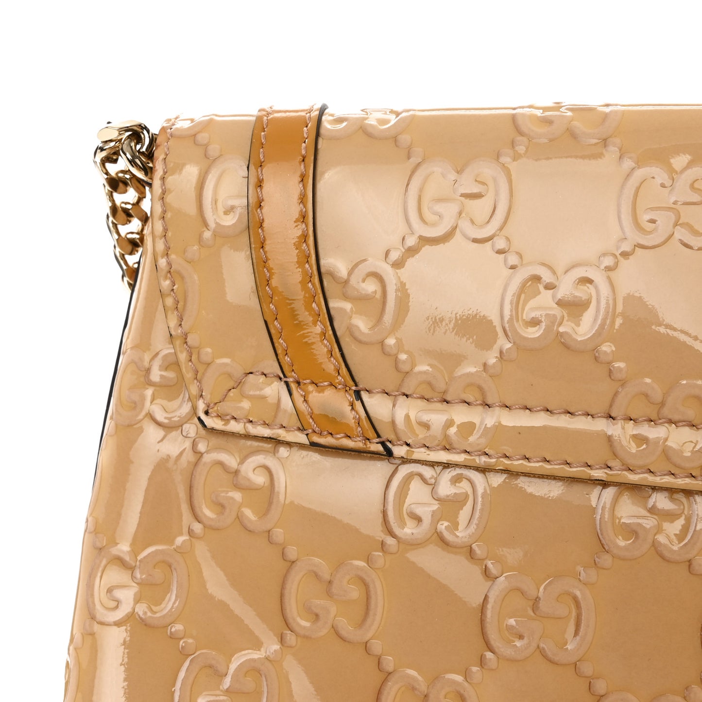 Patent Guccissima Mini Mayfair Bag Beige