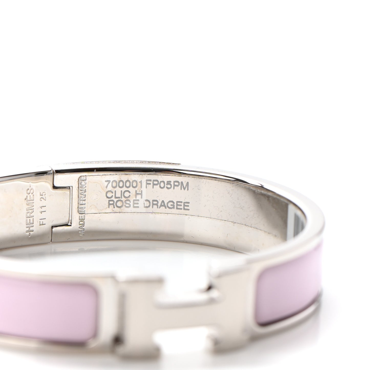 Enamel Narrow Clic Clac H Bracelet PM Rose Dragee
