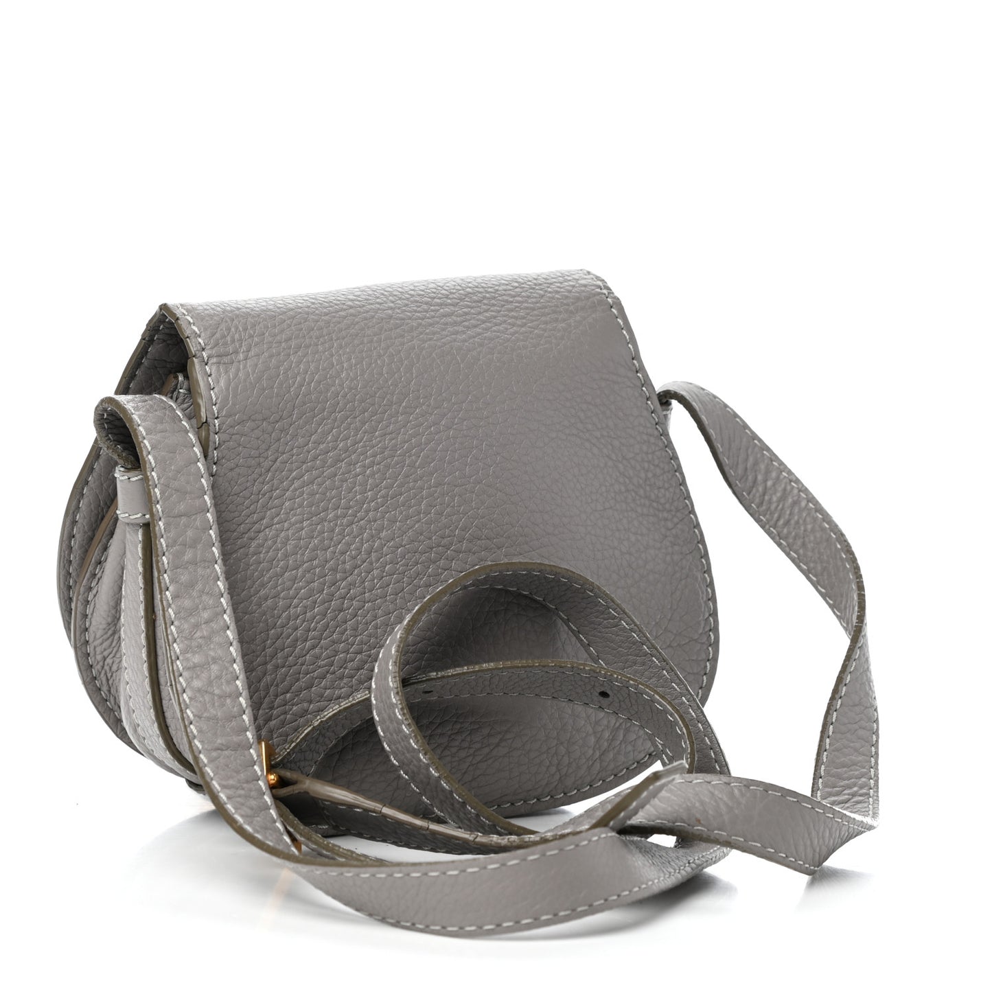 Calfskin Mini Marcie Round Crossbody Bag Cashmere Grey