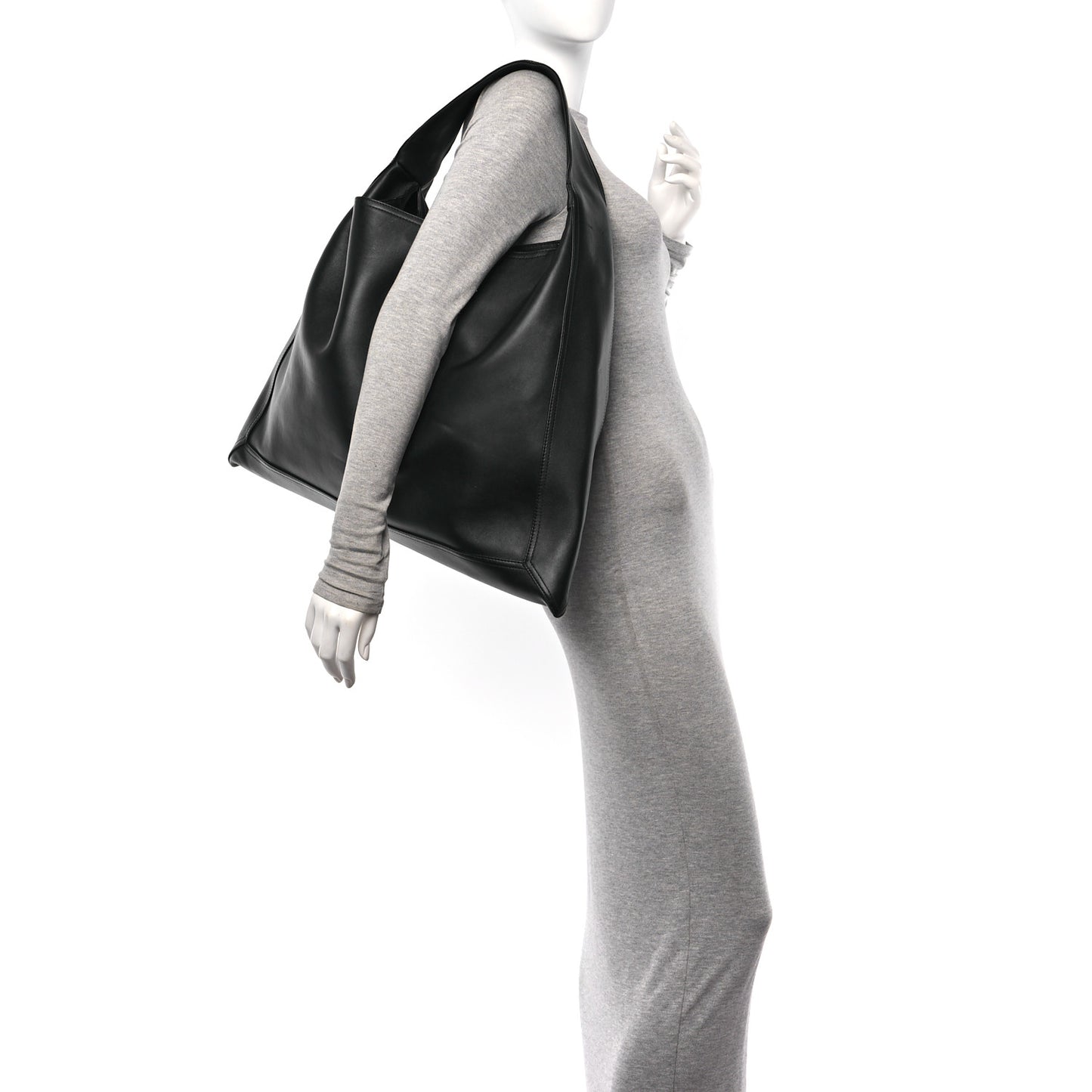 Silky Calfskin Large Hop Black