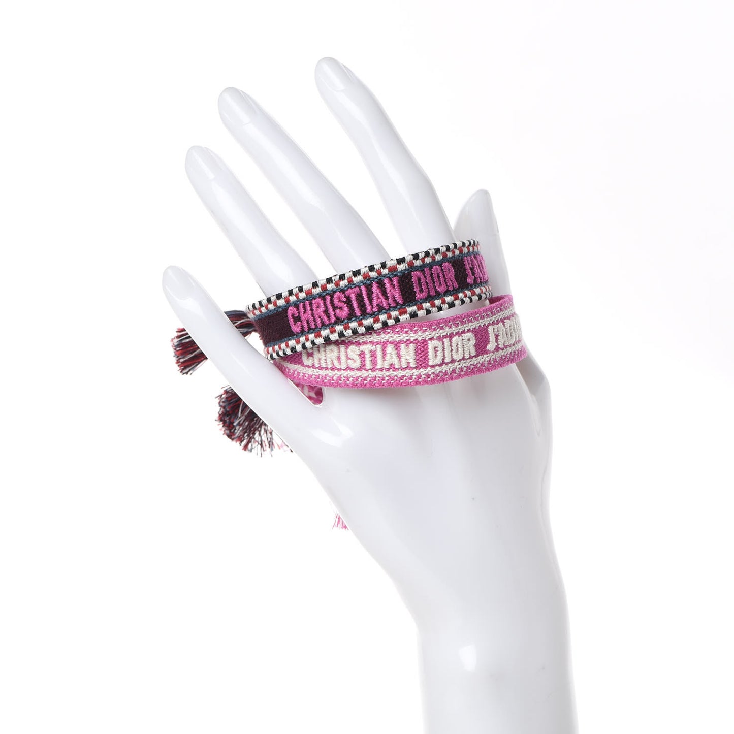 Woven Cotton J'Adior Friendship Bracelet Set Purple Rose