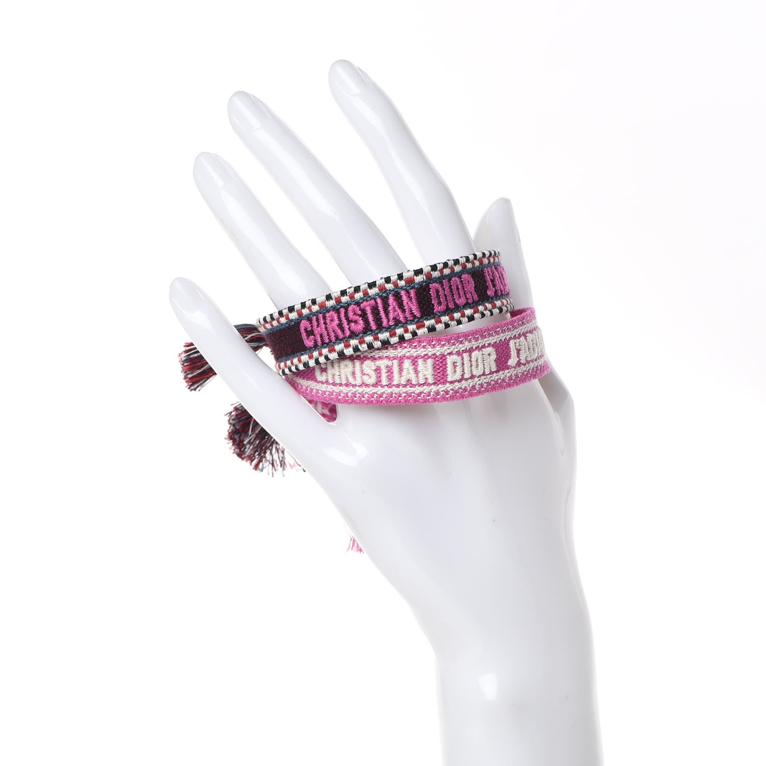 Christian Dior Woven Cotton J'Adior Friendship Bracelet Set Purple Rose 2 of 7