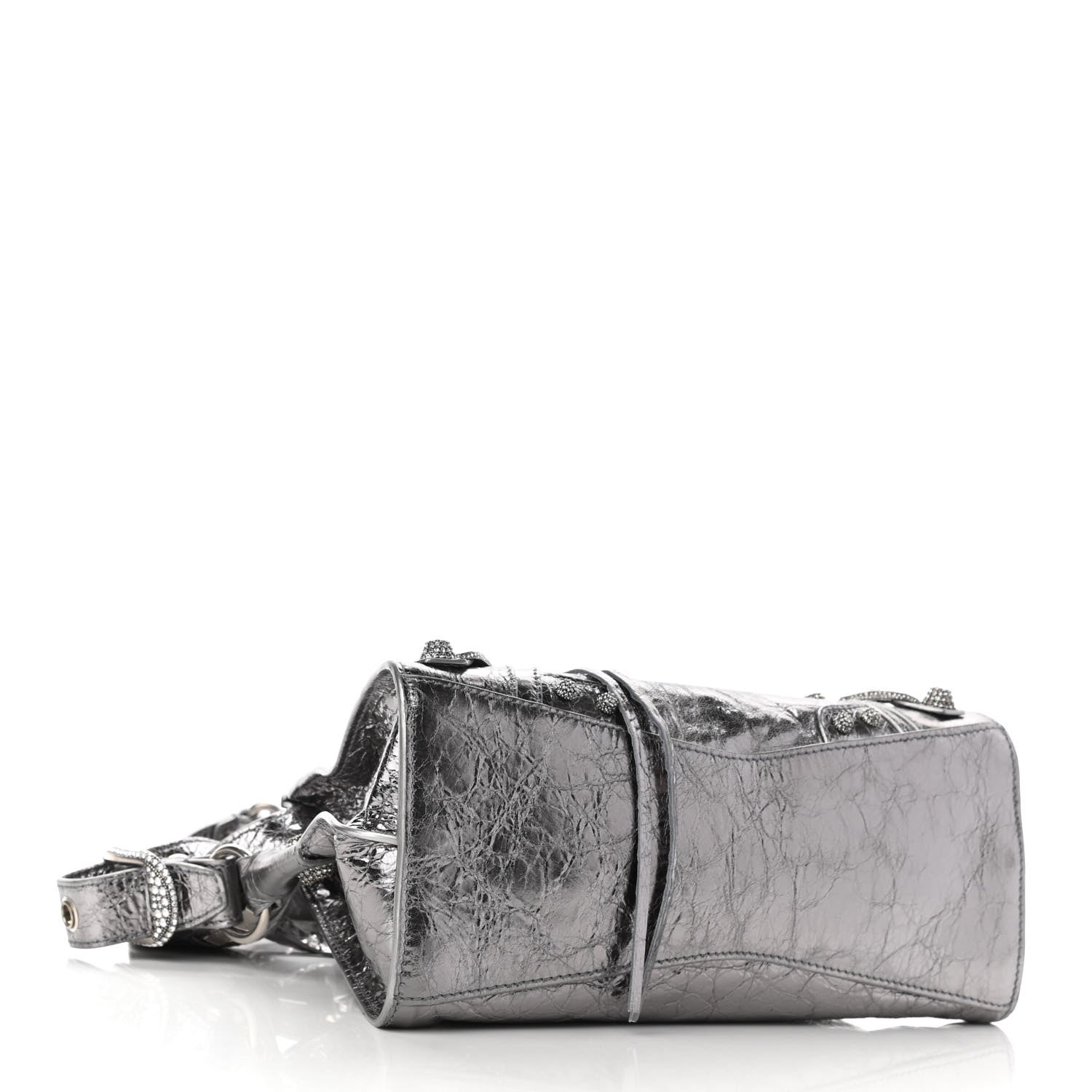 Balenciaga Agneau Arena Crystal Neo Cagole Handbag XS Silver 6 of 19