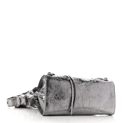 Balenciaga Agneau Arena Crystal Neo Cagole Handbag XS Silver 6 of 19