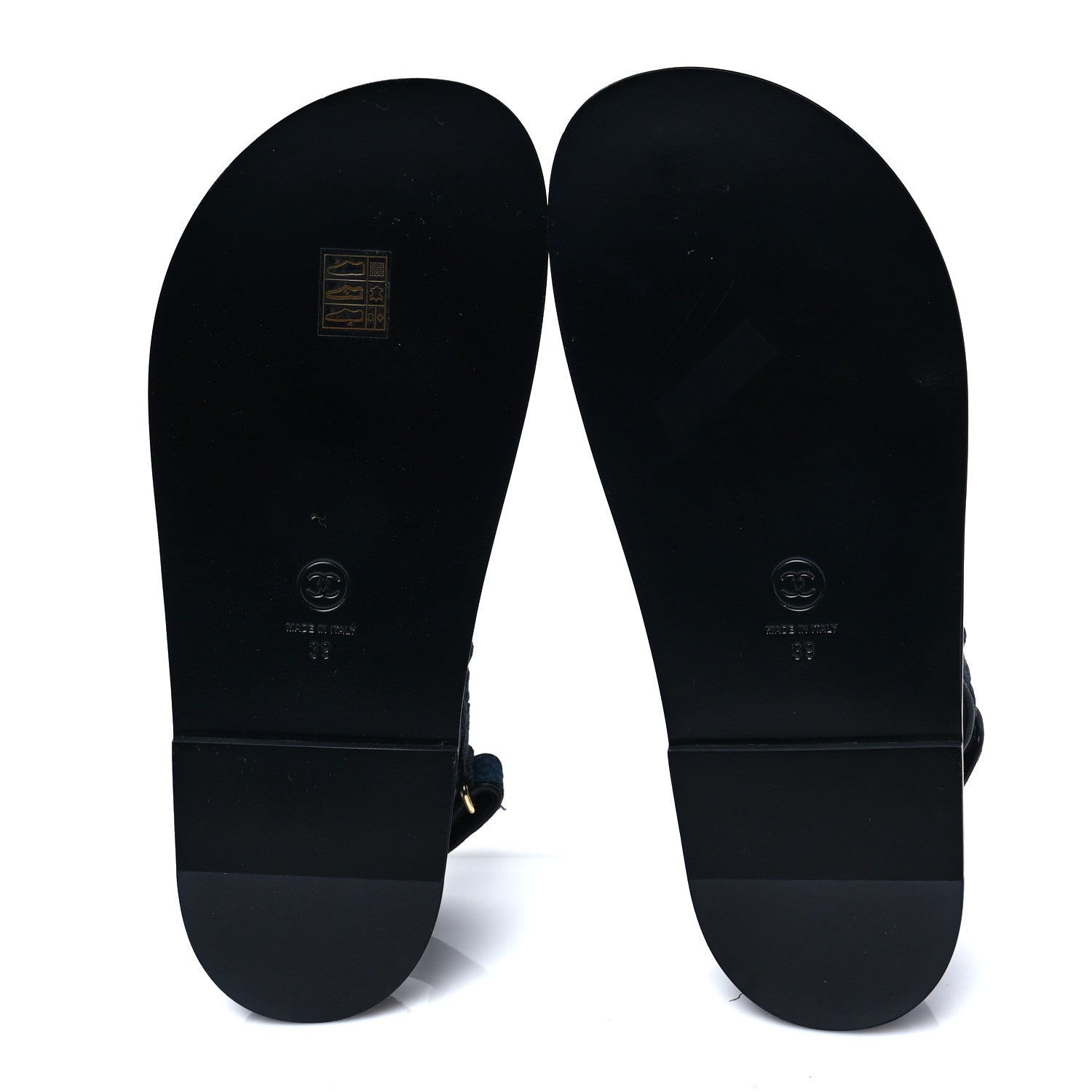 Chanel Denim Velcro Dad Sandals 39 Dark Grey Blue Black 5 of 9