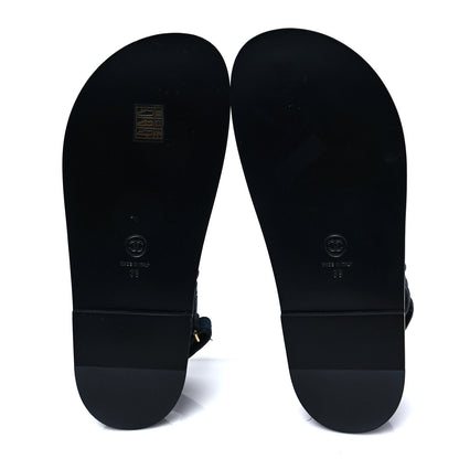 Chanel Denim Velcro Dad Sandals 39 Dark Grey Blue Black 5 of 9