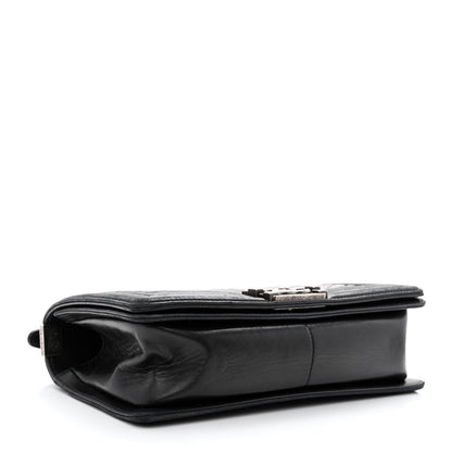 Chanel Lambskin Pleated Medium Boy Flap Black 4 of 14