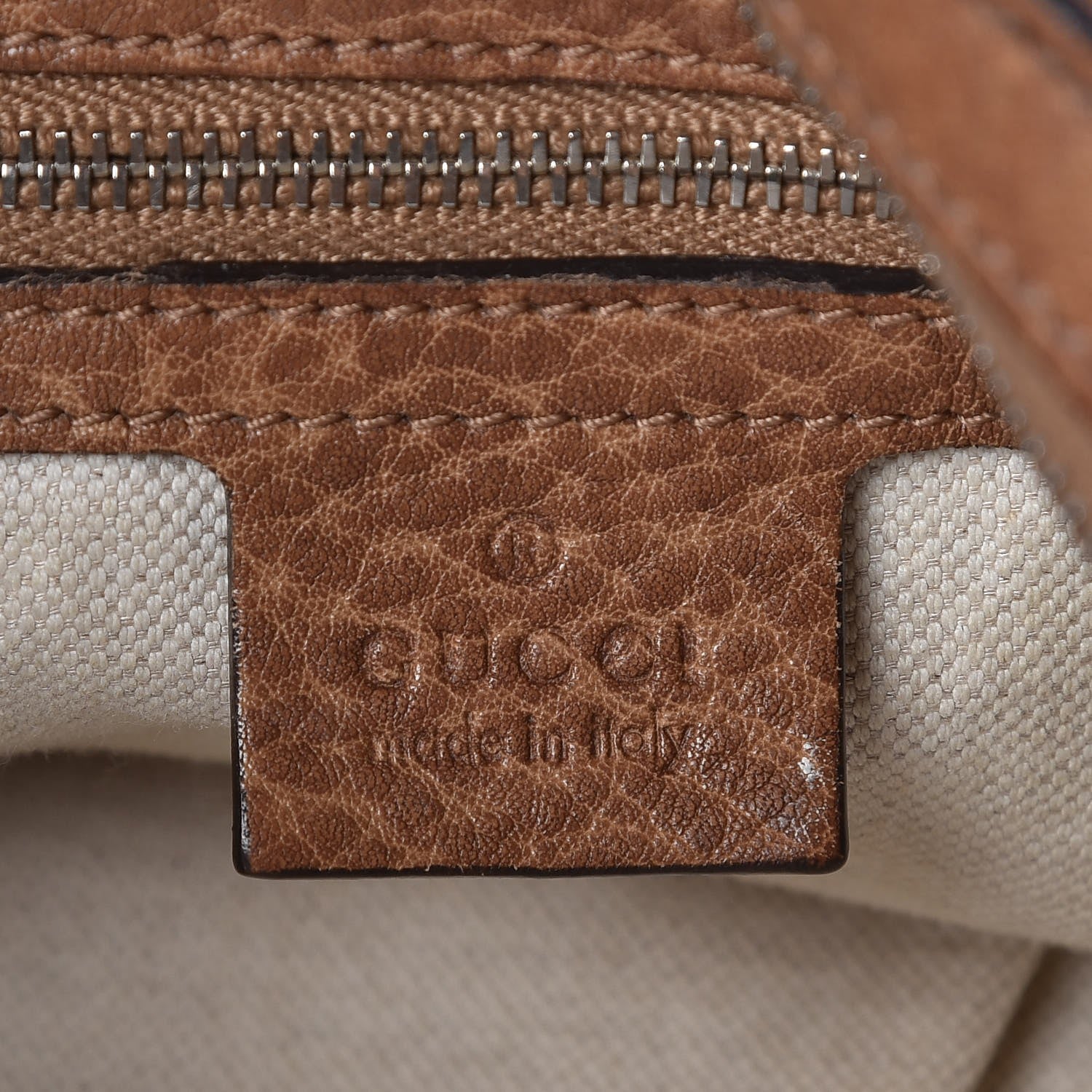 Gucci Pebbled Calfskin Leather Small Miss GG Hobo Shoulder Bag Light Cuir Brown 8 of 9