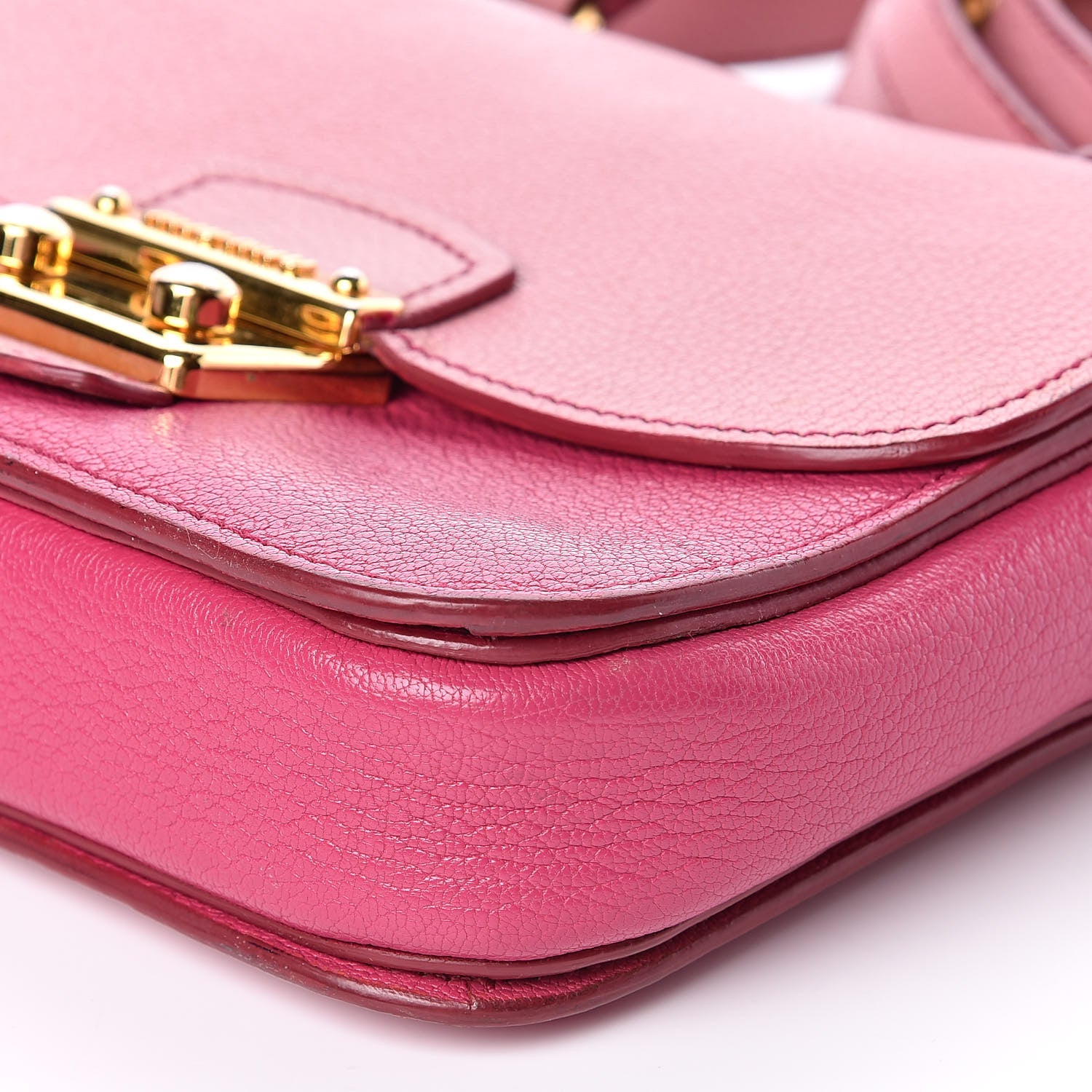 Miu Miu Goatskin Madras Shoulder Bag Rosa Peonia 8 of 10