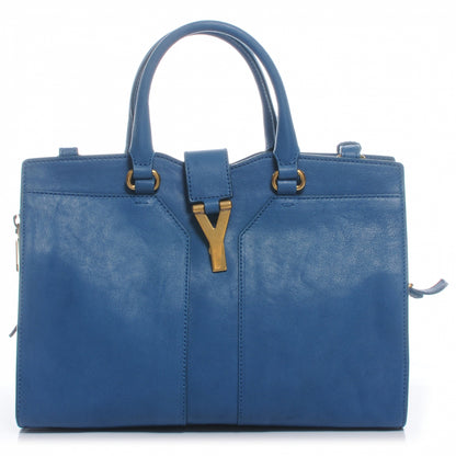 Saint Laurent Leather Mini Cabas ChYc Blue 1 of 7