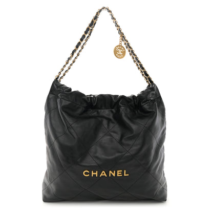 Chanel Shiny Calfskin Quilted Chanel 22 Black 1 of 13