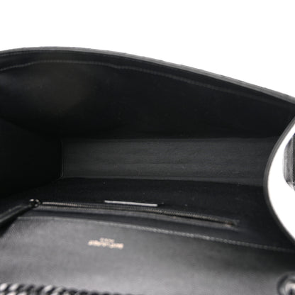 Saint Laurent Grain De Poudre Textured Mixed Matelasse Large Triquilt Monogram Monochrome Satchel Black 5 of 10
