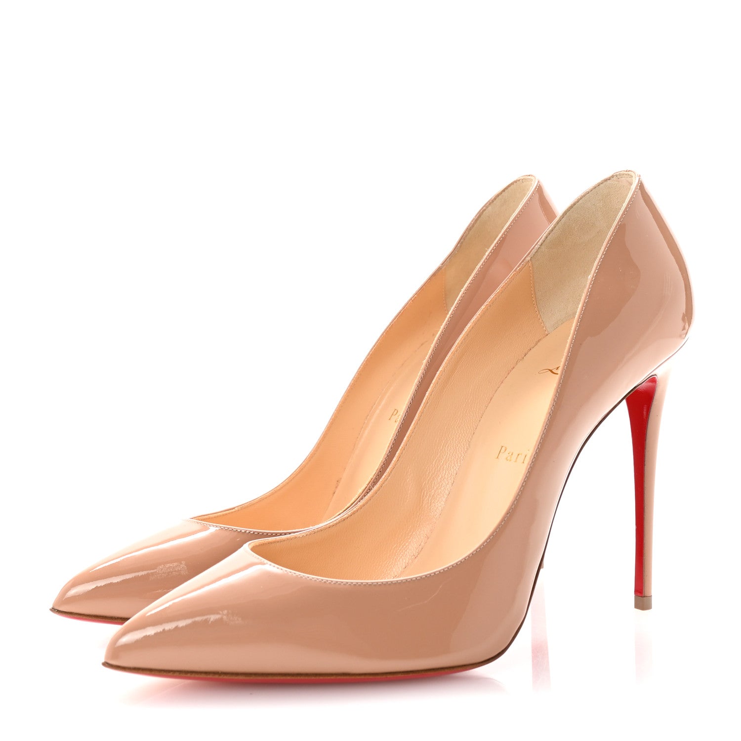Christian Louboutin Patent Pigalle Follies 100 Pumps 40.5 Nude 4 of 9