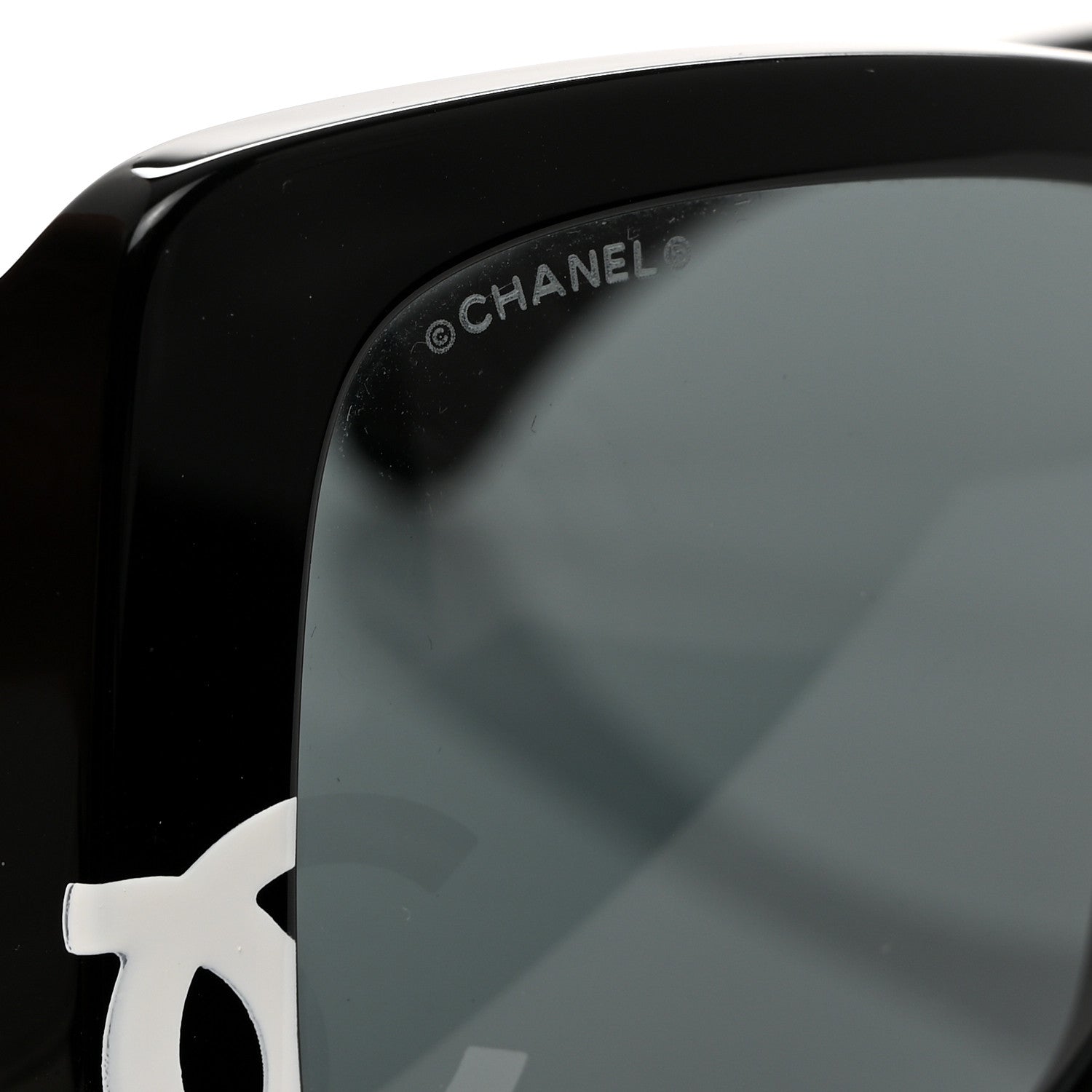 Chanel Acetate CC Logo Square Sunglasses 71472 Black 7 of 8