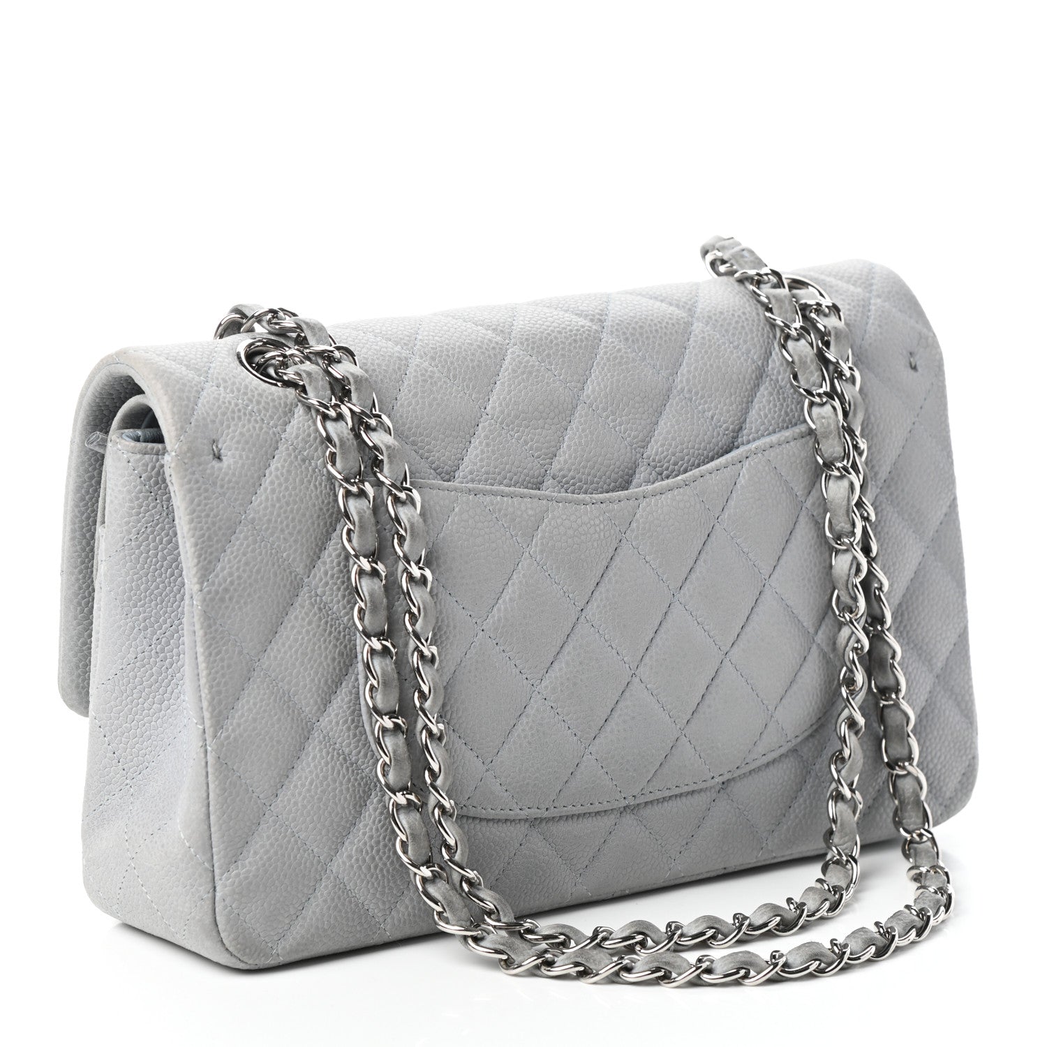 Chanel Iridescent Caviar Quilted Medium Double Flap Grey 3 of 9