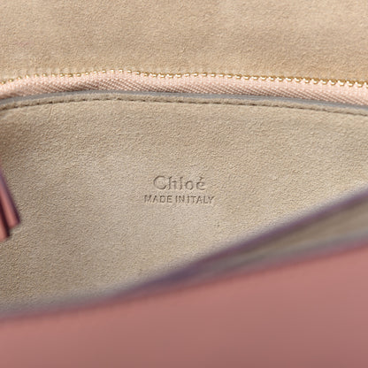 Chloe Calfskin Suede Medium Faye Shoulder Bag Misty Rose Dark Purple 8 of 9