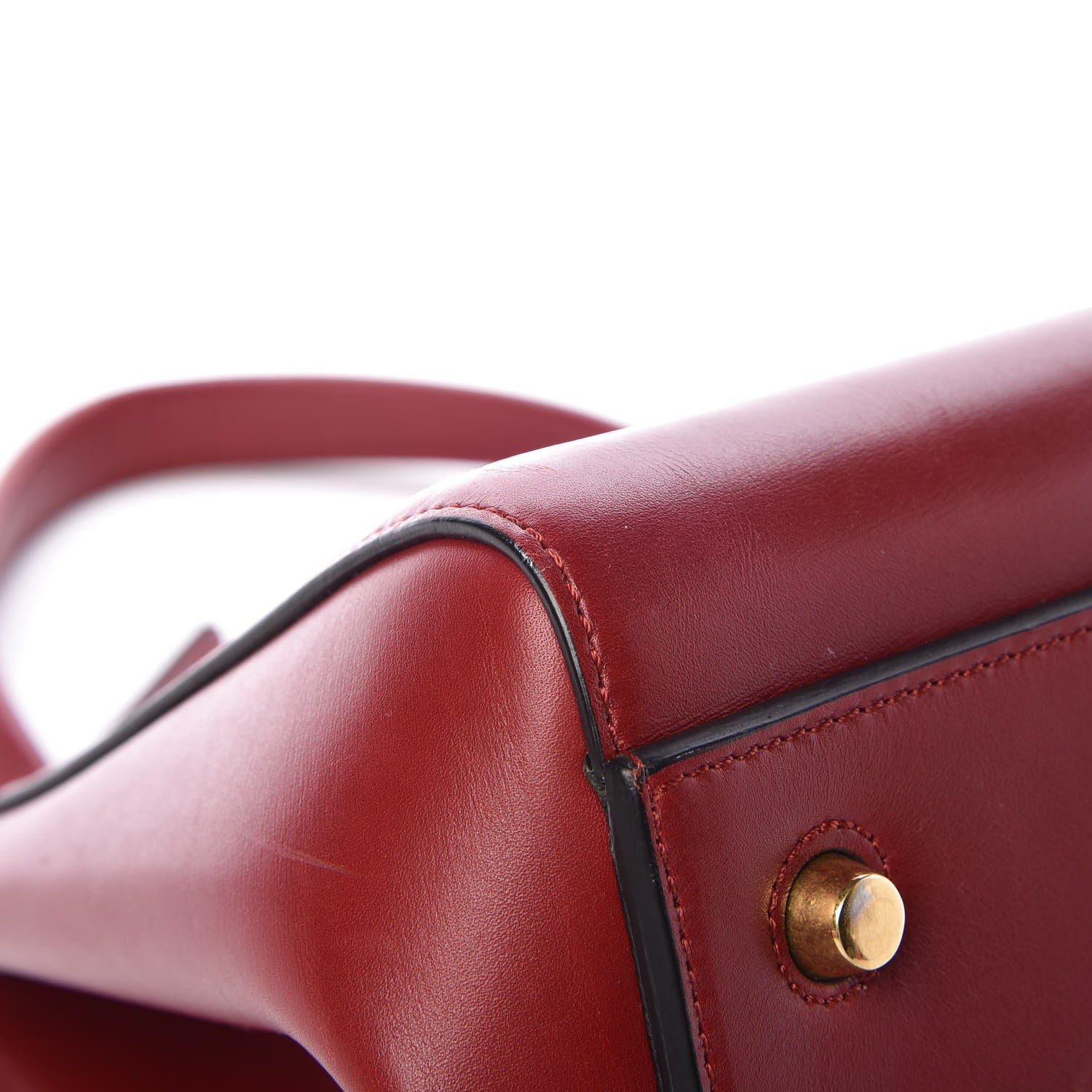 Celine Smooth Calfskin Large Edge Shoulder Bag Red 14 of 18