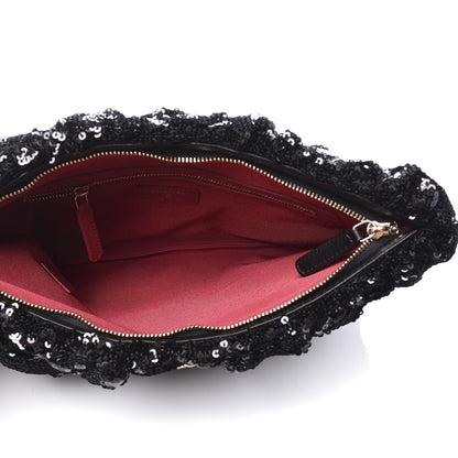 Chanel Sequins Quilted Large Chanel 19 Pouch Black 4 of 9