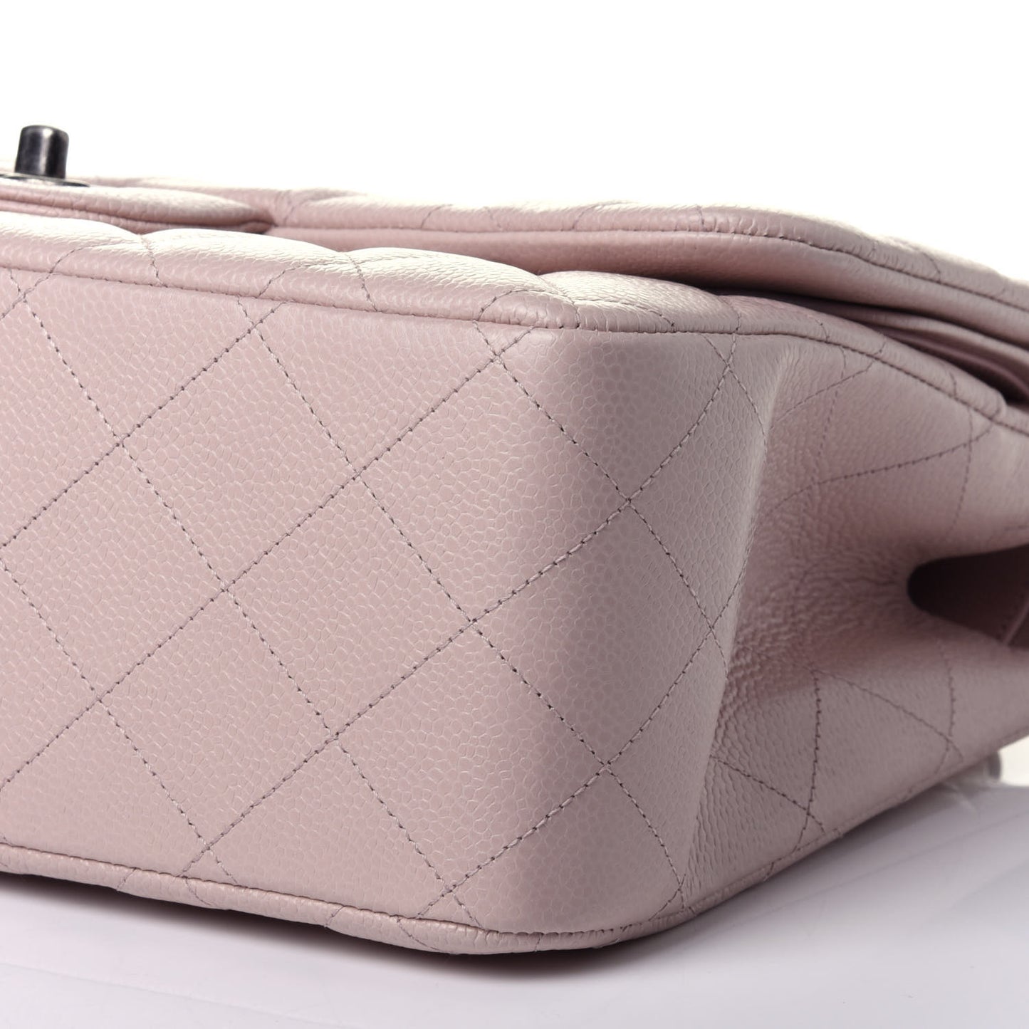 Caviar Quilted Jumbo Double Flap Light Pink