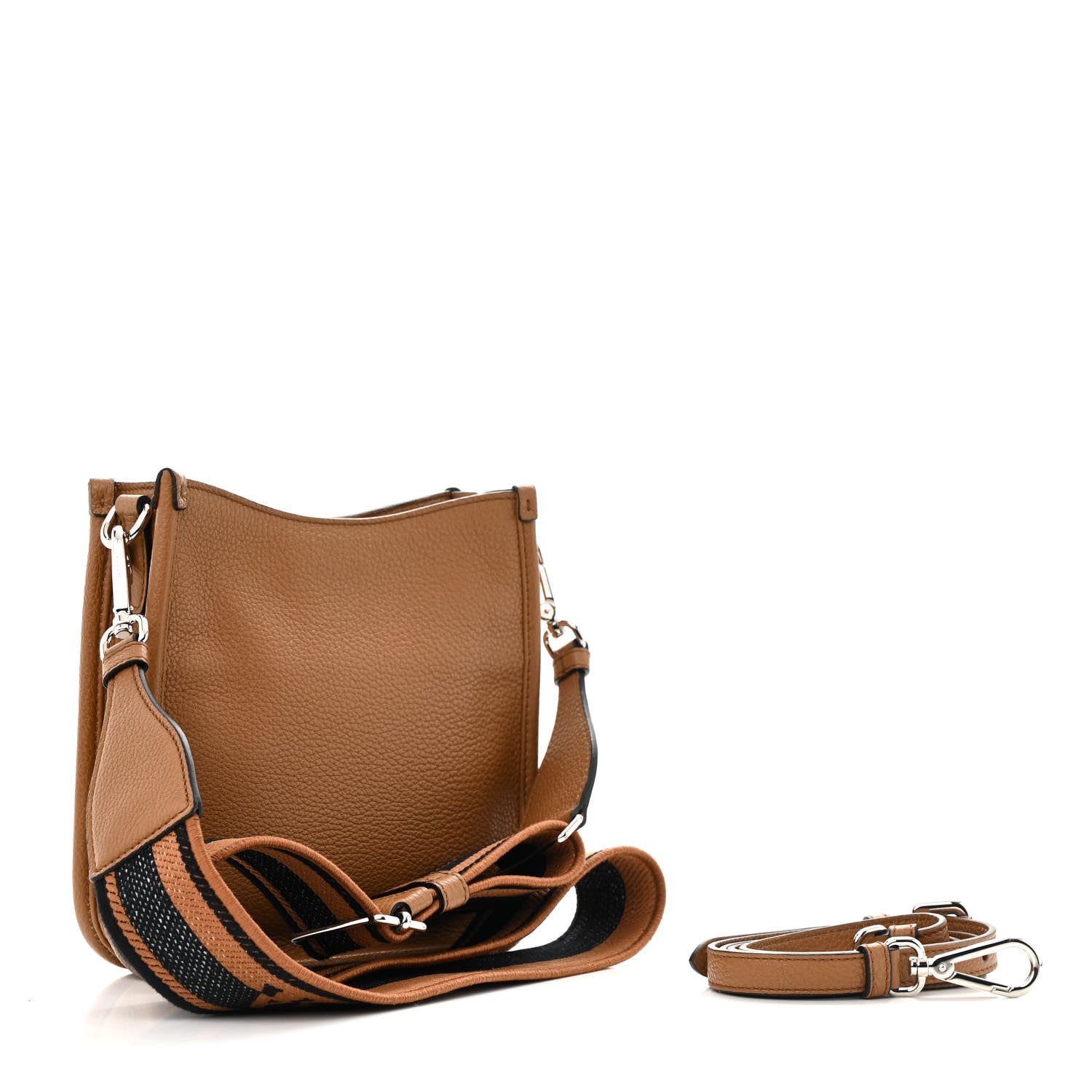 Prada Vitello Daino Soft Mini Hobo Messenger Bag Caramel 3 of 11