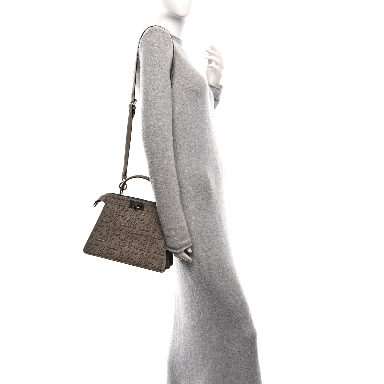 Fendi Cuoio Romano Nappa Intreccio FF Small Peekaboo I SEE U Corda 2 of 10
