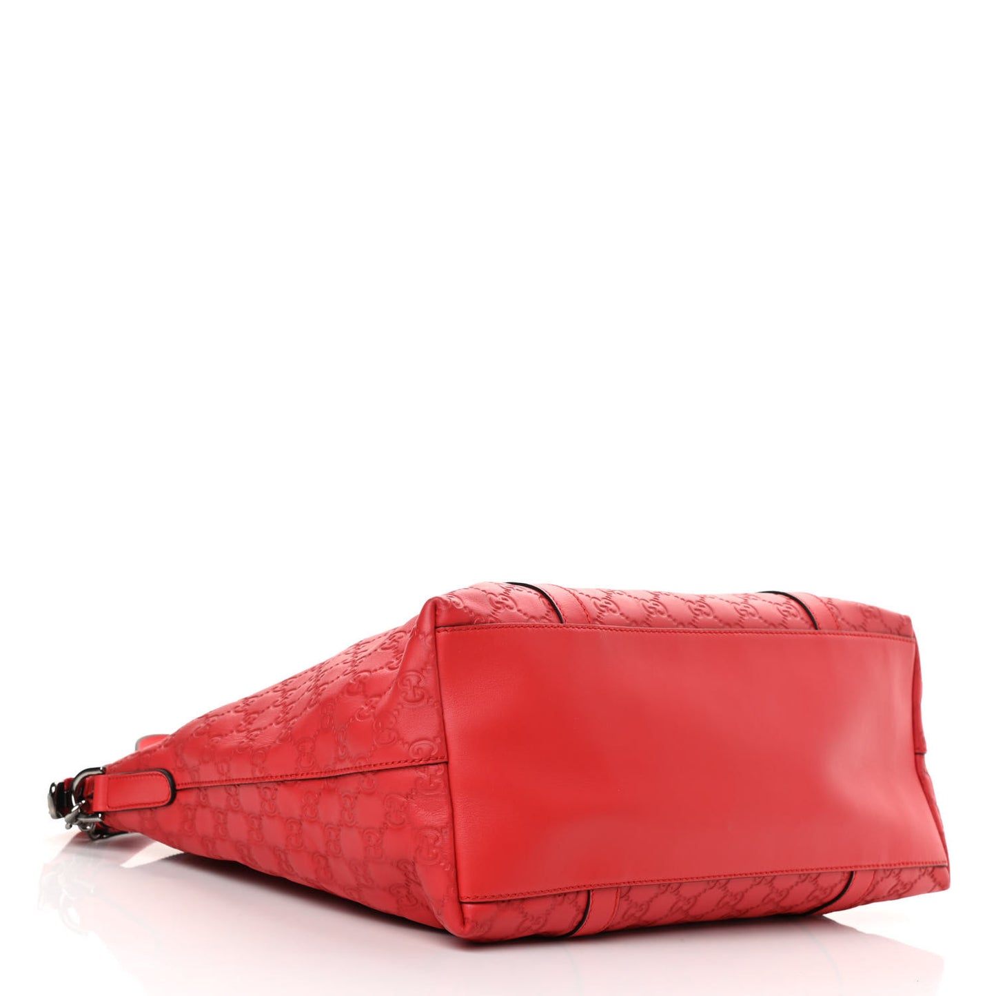 Guccissima Large GG Charm Convertible Dome Satchel Red