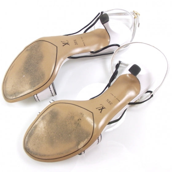Louis Vuitton White Fleur Leather Heels 39.5 4 of 8