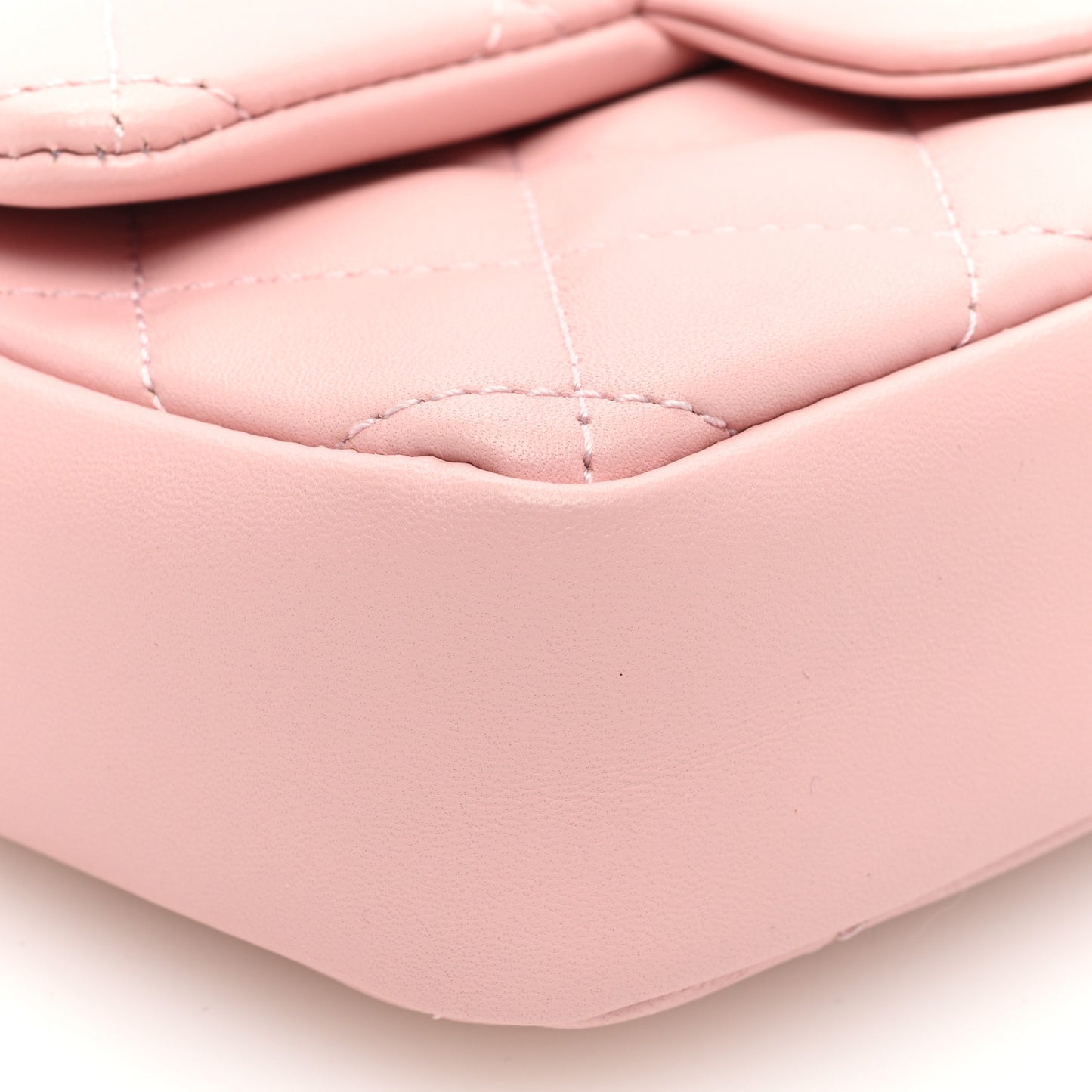 Lambskin Quilted Mini Heart Charms Flap Light Pink