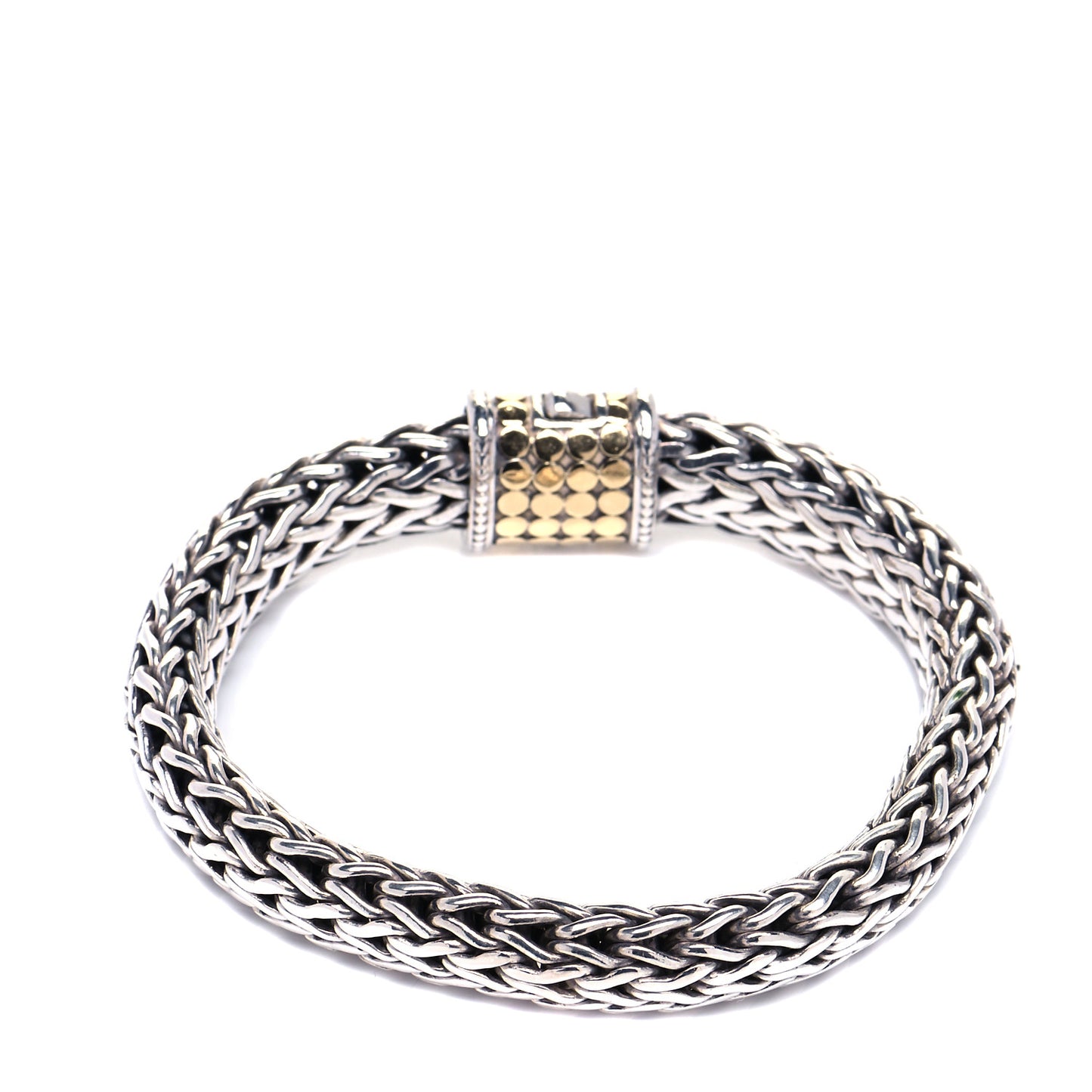 Sterling Silver 18K Yellow Gold 10.5mm Classic Chain Dot Bracelet