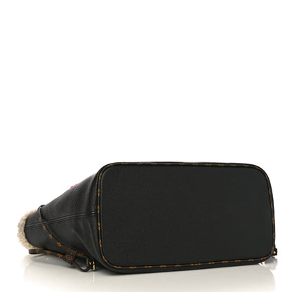 Louis Vuitton Calfskin Monogram Teddy Neverfull MM Black 5 of 10