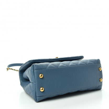 Chanel Caviar Quilted Mini Coco Handle Flap Blue 4 of 10