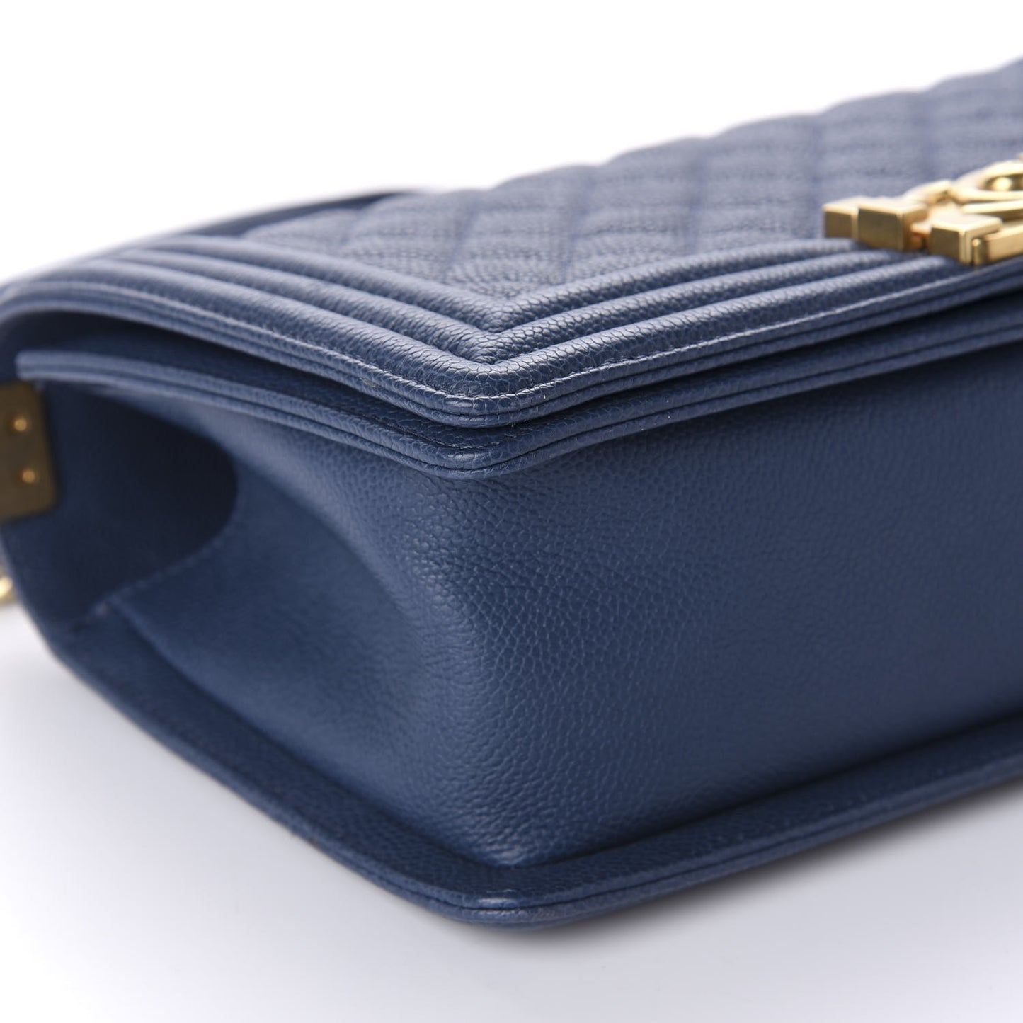 Caviar Quilted Medium Boy Flap Blue