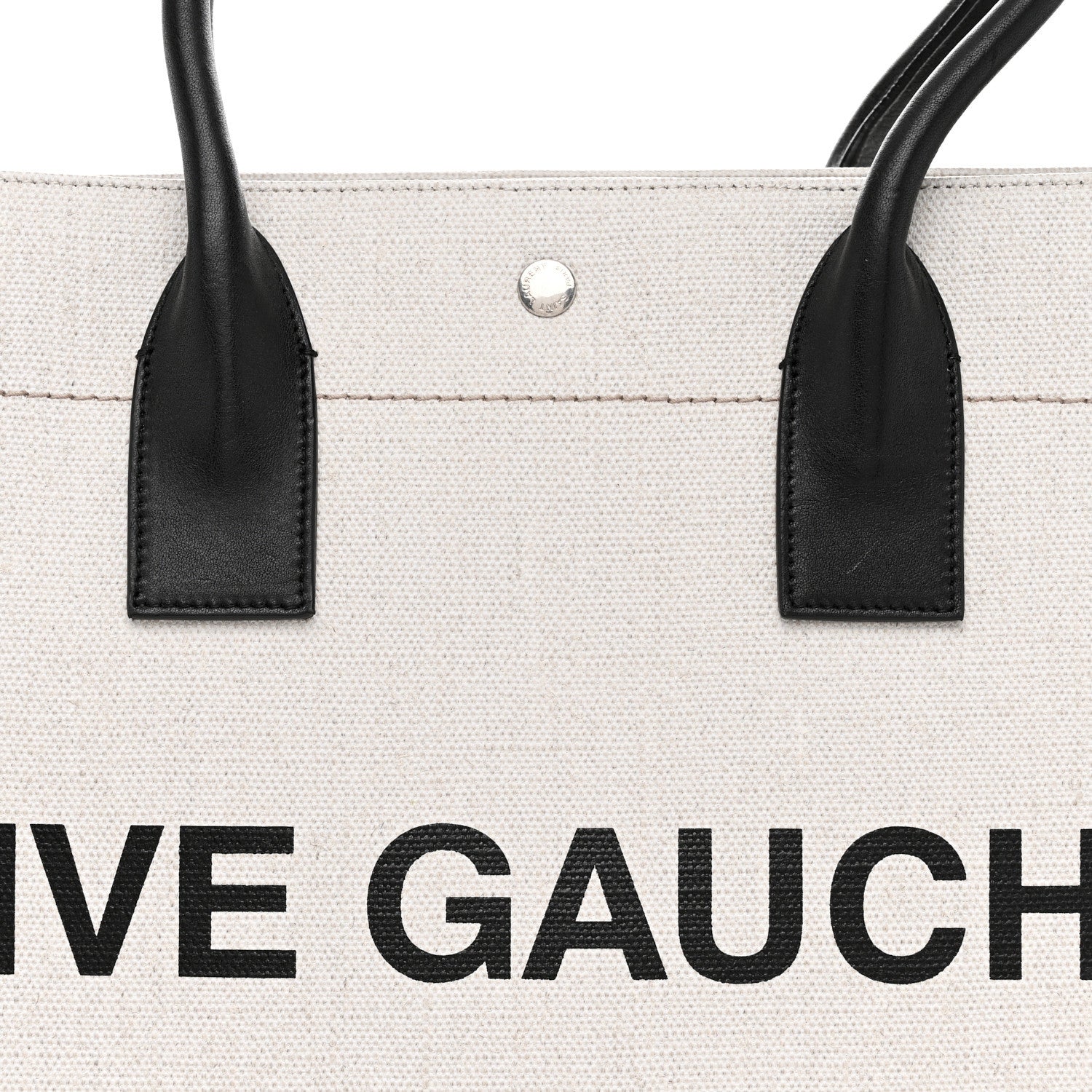Saint Laurent Linen Calfskin Rive Gauche Tote Optic White 8 of 10
