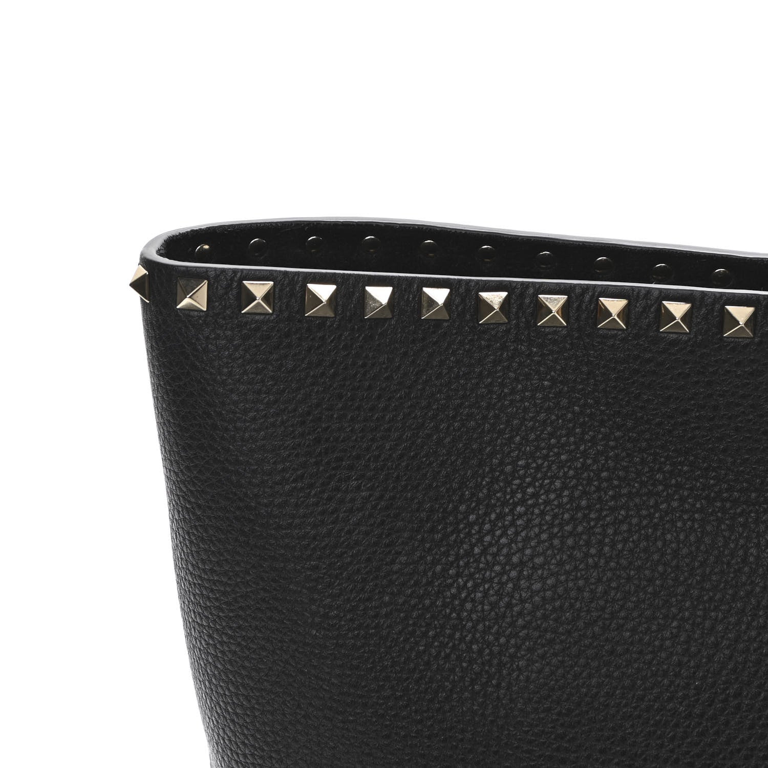 Valentino Garavani Grained Calfskin Rockstud Shoulder Tote Black 11 of 11