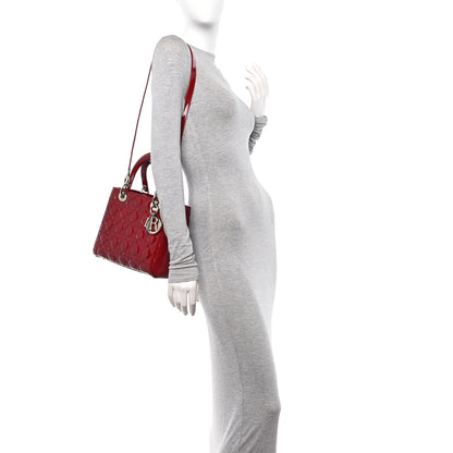 Christian Dior Patent Cannage Medium Lady Dior Burgundy Red 2 of 11