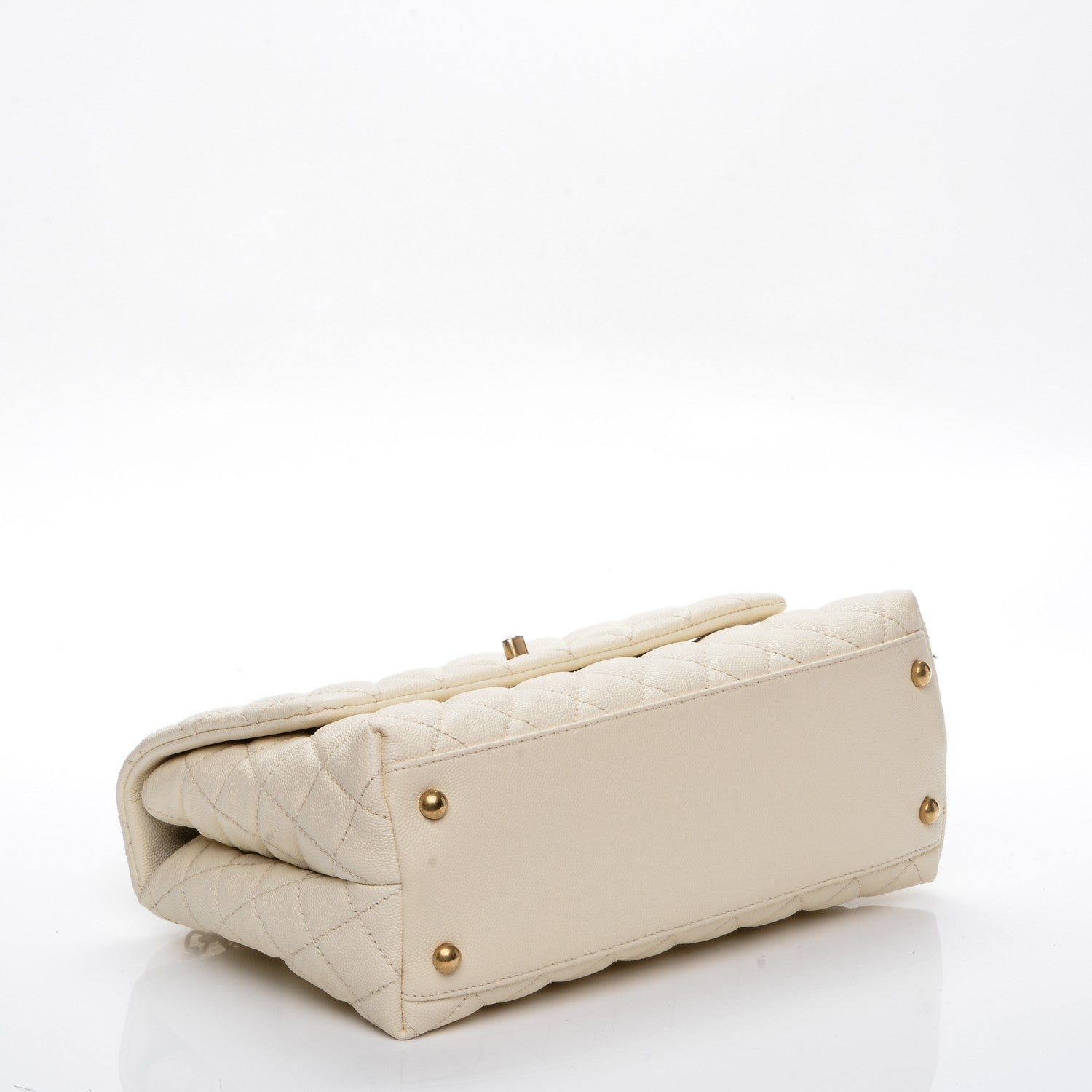 Chanel Caviar Quilted Small Coco Handle Flap White 4 of 9