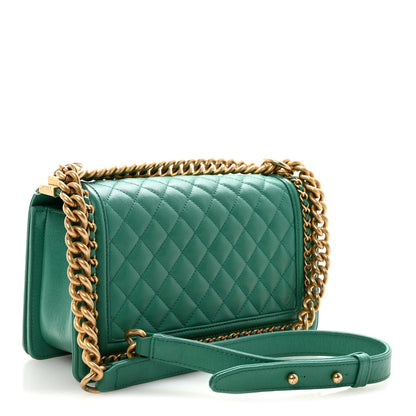 Chanel Caviar Quilted Chain Around Medium Boy Flap Green 4 of 19