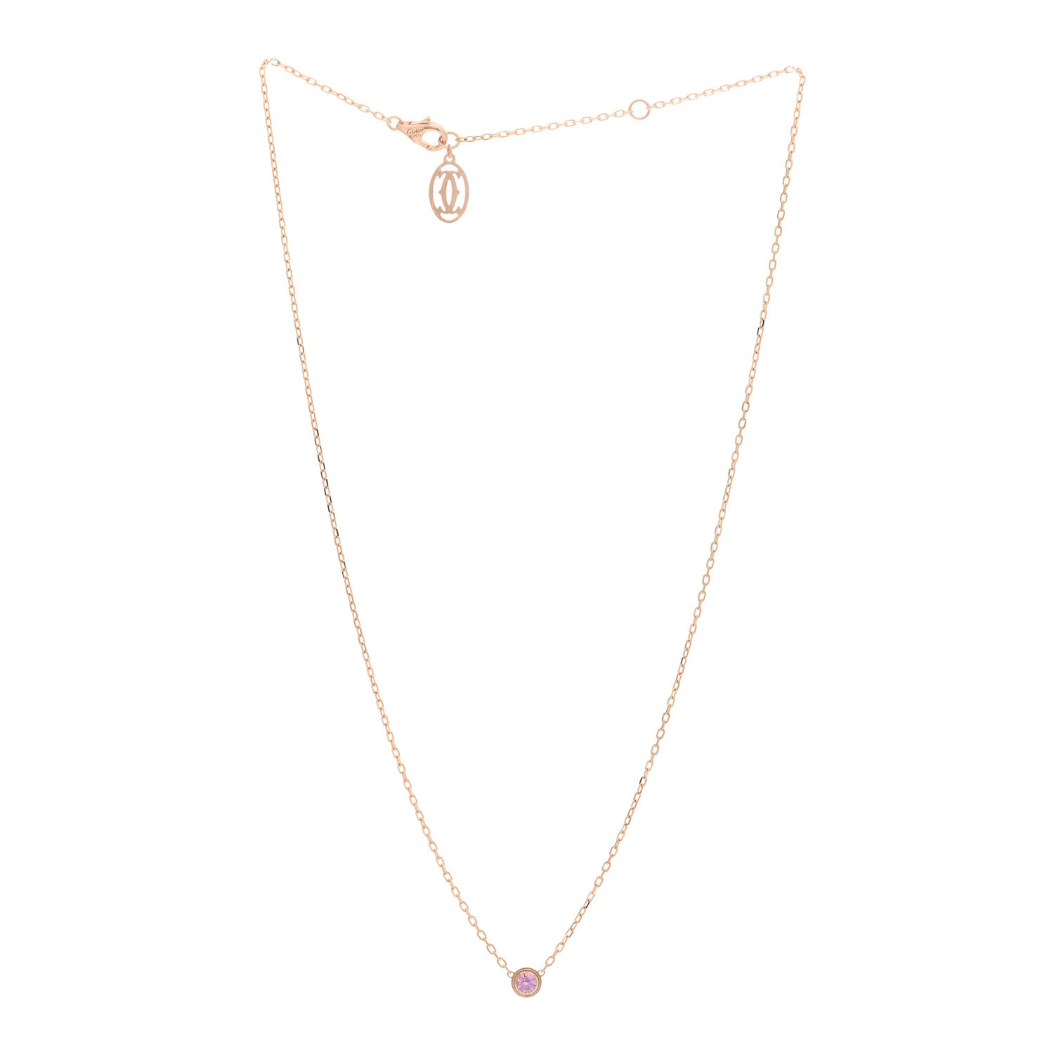 Cartier 18K Pink Gold Pink Sapphire D'Amour Pendant Necklace 3 of 4