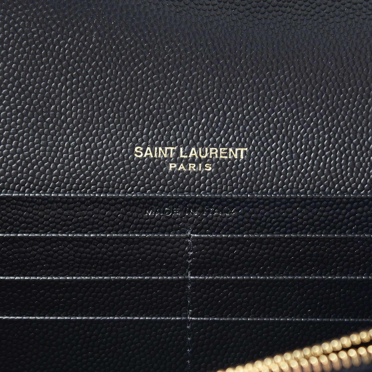 Saint Laurent Grain De Poudre Matelasse Chevron Monogram Flap Wallet Black 6 of 8
