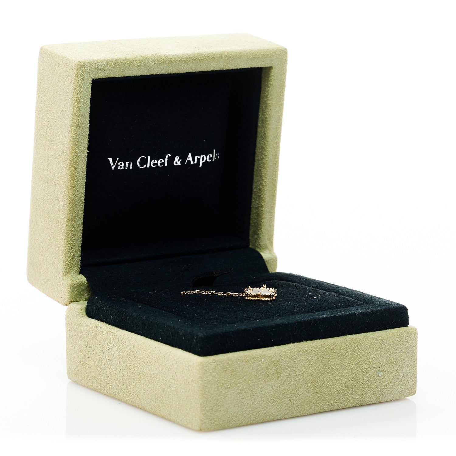 Van Cleef & Arpels 18K Yellow Gold Mother of Pearl Sweet Alhambra Pendant Necklace 6 of 6