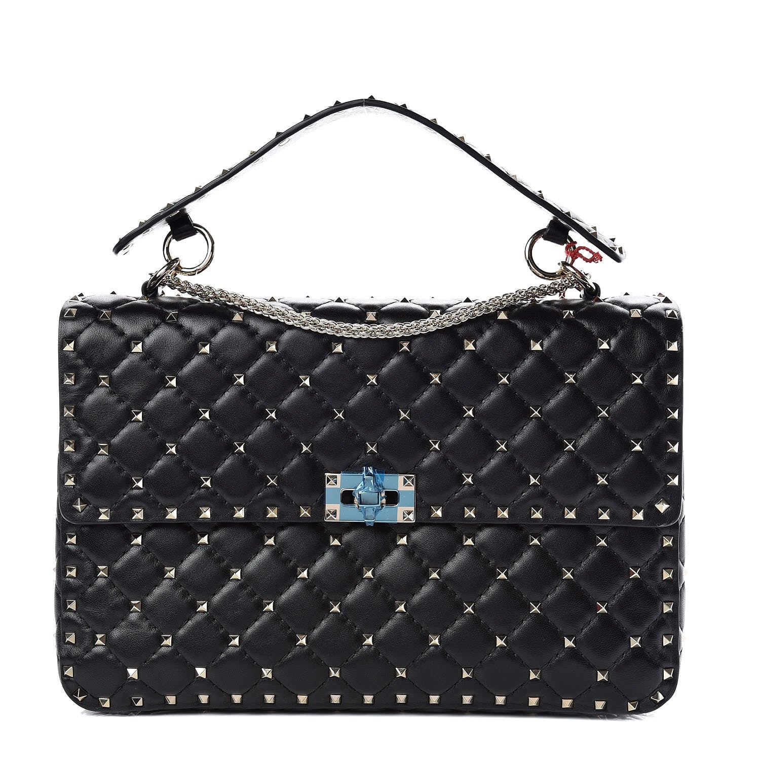 Valentino Garavani Lambskin Large Rockstud Spike Shoulder Bag Black 1 of 10