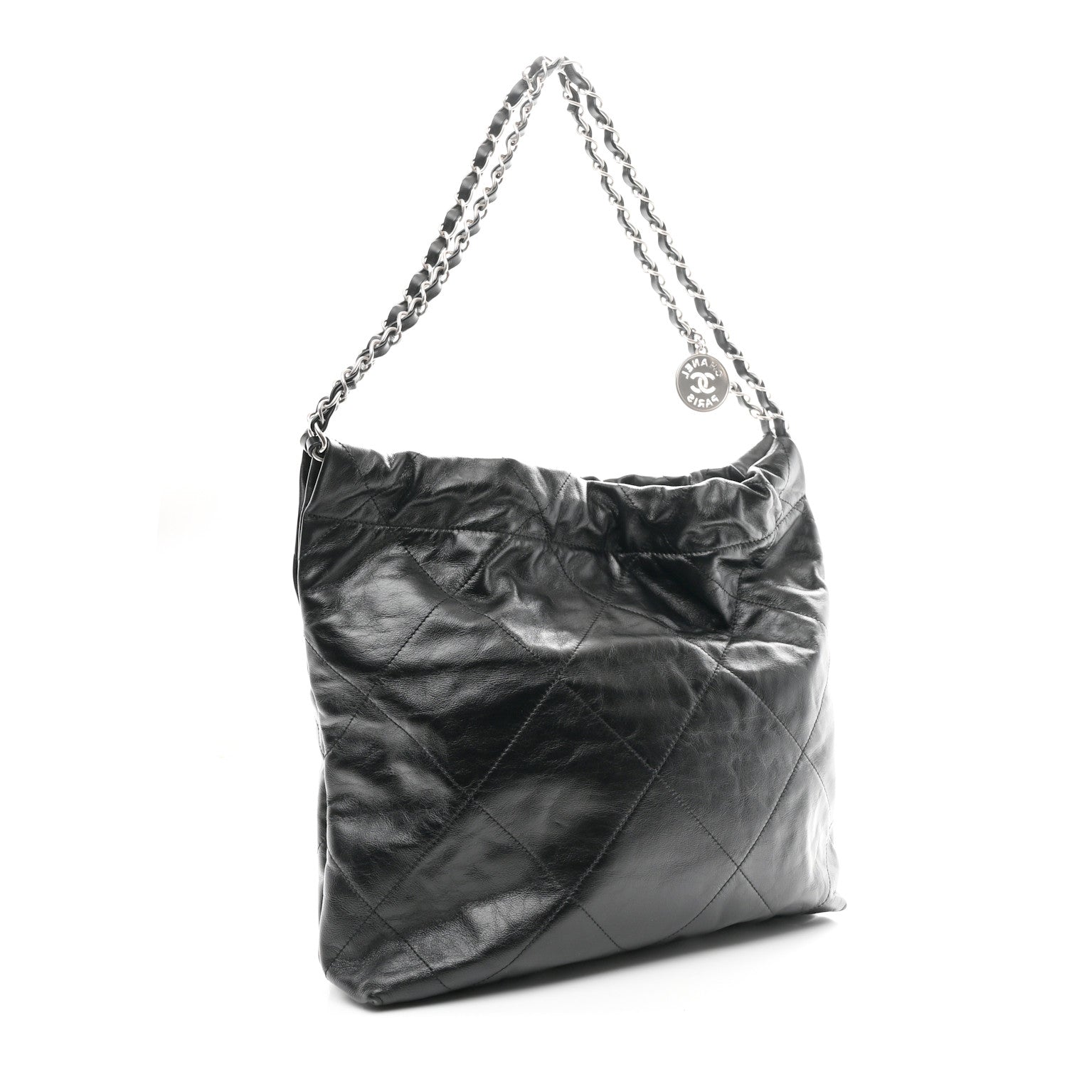 Chanel Shiny Calfskin Quilted Small Chanel 22 Black 4 of 12