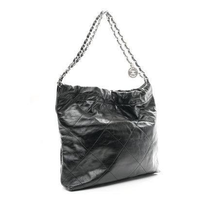 Chanel Shiny Calfskin Quilted Small Chanel 22 Black 4 of 12